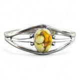 Kingman Honey Dahlia Solid 925 Sterling Silver Cuff Bracelet