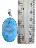 Caribbean Larimar Solid 925 Sterling Silver Pendant