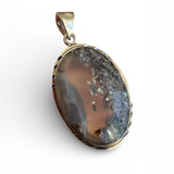 Moss Agate Solid 925 Sterling Silver Pendant