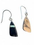 Black Jack Turquoise Solid 925 Sterling Silver Earrings