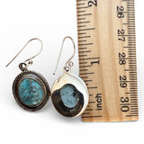 Number 8 Turquoise Solid 925 Sterling Silver Earrings