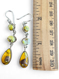 Kingman Honey Dahlia Solid 925 Sterling Silver Earrings