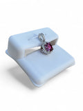 Pink Tourmaline & moissanite Solid 925 Sterling Silver Pendant