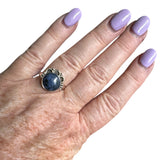 Dumortierite Blue Quartz Solid 925 Sterling Silver Ring 8