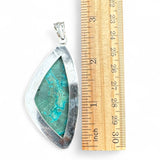 Malachite & Azurite Solid 925 Sterling Silver Pendant