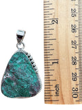 Rough Chrysocolla Solid 925 Sterling Silver Pendant