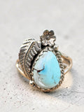 Golden Hills Turquoise Solid 925 Sterling Silver Ring 8