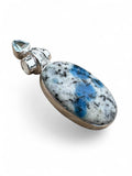 K2 & Blue Topaz Solid 925 Sterling Silver Pendant