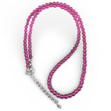 4 mm Pink Jade Beaded Necklace
