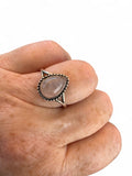 Rose Quartz Solid 925 Sterling Silver Ring 8.5