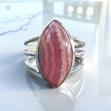 Rhodochrosite Solid 925 Sterling Silver Ring 9.5