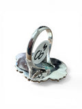 Black Jack Turquoise Solid 925 Sterling Silver Ring 8.5