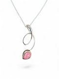 Pink Opal Solid 925 Sterling Silver Pendant with chain