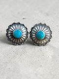 Turquoise Solid 925 Sterling Silver Stud Earrings