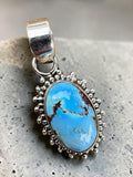 Golden Hills Turquoise Solid 925 Sterling Silver Pendant