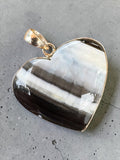 Owyhee Opal Heart Solid 925 Sterling Silver Pendant