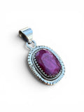 Ruby Solid 925 Sterling Silver Pendant