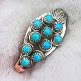 Kingman Turquoise Solid 925 Sterling Silver Cuff Bracelet