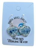 Heart  Scheelite Solid 925 Sterling Silver Earrings