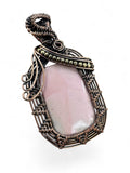 Pink Opal Copper Wrapped Pendant