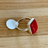 Red Coral Solid 925 Sterling Silver Ring