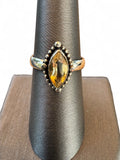 Citrine Solid 925 Sterling Silver Ring 7.5