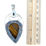 Tiger Eye & Black Onyx Solid 925 Sterling Silver Pendant