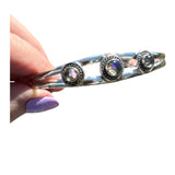 Ethiopian Opal Solid 925 Sterling Silver Cuff Bracelet