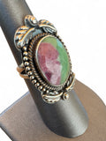 Ruby Zoisite Solid 925 Sterling Silver Ring 7