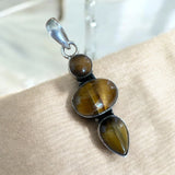 Tiger Eye Solid 925 Sterling Silver Pendant