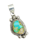 Sonoran Gold Turquoise Solid 925 Sterling Silver Pendant