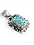 Aqua Sea Sediment Jasper Solid 925 Sterling Silver Pendant