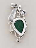Green Aventurine & Peridot Silver Overlay Pendant