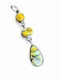 Kingman Honey Dahlia Solid 925 Sterling Silver Pendant