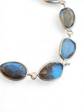 Labradorite faceted Solid 925 Sterling Silver Bracelet