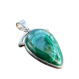 Malachite Solid 925 Sterling Silver Pendant