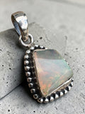 Raw Ethiopian Opal Solid 925 Sterling Silver Pendant
