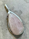 Rose Quartz Silver Overlay Pendant