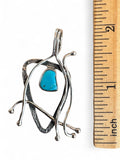 Sleeping Beauty Turquoise Solid 925 Sterling Silver Pendant