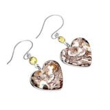 HEART Rossetti Jasper & Citrine Solid 925 Sterling Silver Earrings