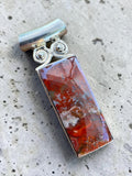 Red Moss Agate Solid 925 Sterling Silver Pendant