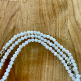 White Moonstone 4 mm Beaded Necklace