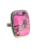 Kingman Cherry Blossom Dahlia Solid 925 Sterling Silver Ring 10