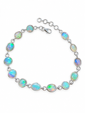 Ethiopian Opal Solid 925 Sterling Silver Bracelet