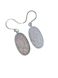 Peach Druzy & Luminite Solid 925 Sterling Silver Pendant & Earrings Set