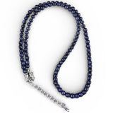 Blue Sandstone 4 mm Beaded Necklace