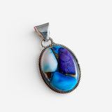 Kingman Purple Dahlia Solid 925 Sterling Silver Pendant