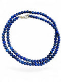 Blue Lapis 4 mm Beaded Necklace 18 inch