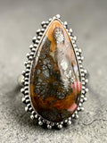 Indonesian Red Marcasite Solid 925 Sterling Silver Ring 5