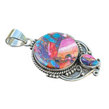 Pink Dahlia Solid 925 Sterling Silver Pendant